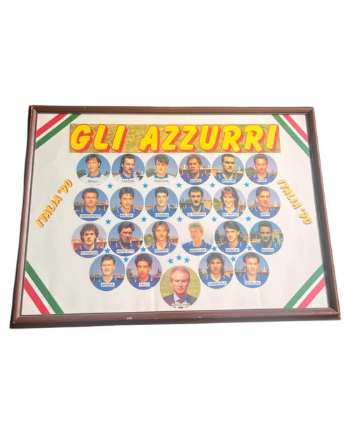 Vintage 1990 Italy Soccer Framed Poster